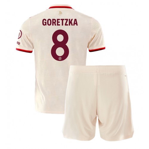 Fotbalové Dres Bayern Munich Leon Goretzka #8 Dětské Alternativní 2024-25 Krátký Rukáv (+ trenýrky)